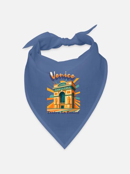 Venice Theater Illustration - Bandana Dreieckstuch - Taubenblau