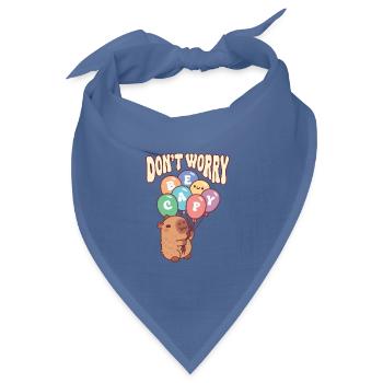 Niedliche Kapybara mit Luftballons, keine Sorge, sei kapi. - Bandana Dreieckstuch - Taubenblau - Vorne