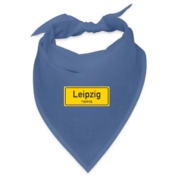 Leipzig Ortsname Deutschland - Bandana Dreieckstuch - Taubenblau - Vorne