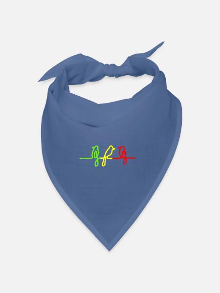 Three little birds Reggae Rasta Jamaica Vogel - Bandana Dreieckstuch - Taubenblau