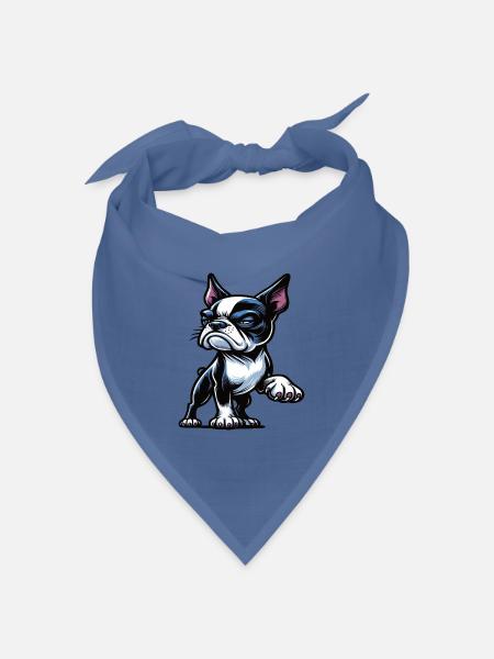 Boston Terrier Boston terrier besitzer Bosti - Bandana Dreieckstuch - Taubenblau