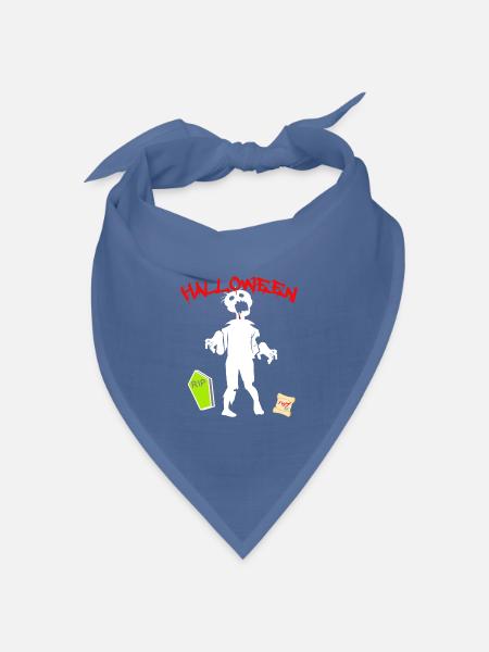 Halloween - Bandana Dreieckstuch - Taubenblau