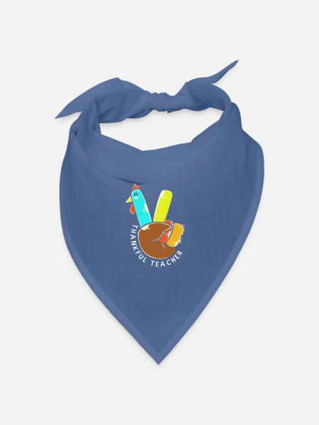 Thanksgiving Lehrerin Lehrer - Bandana Dreieckstuch - Taubenblau