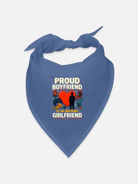 proud boyfriend girlfriend, valentinstag geschenk - Bandana Dreieckstuch - Taubenblau