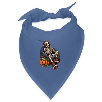 Fun Halloween video game with a skeleton - Bandana Dreieckstuch - Taubenblau - Vorne