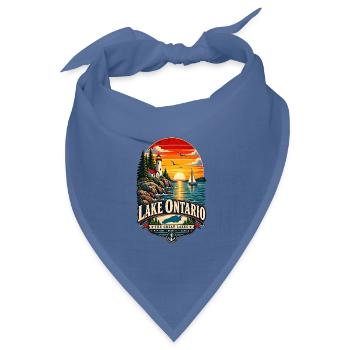 Lake Ontario Funny Vintage - Bandana Dreieckstuch - Taubenblau - Vorne