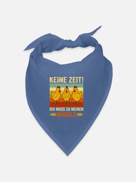 Hühner Mädels Bauernhof Lustiger Spruch Geschenk - Bandana Dreieckstuch - Taubenblau