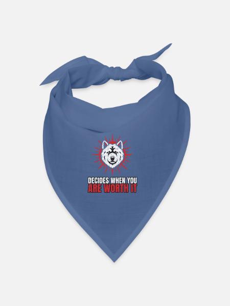 Akita Inu - Decides When You Are Worth It - Hundef - Bandana Dreieckstuch - Taubenblau