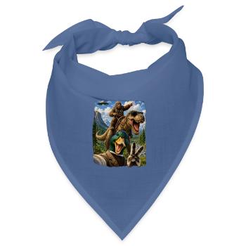 Mallard Duck Selfie Bigfoot T Rex UFO Funny Gifts - Bandana Dreieckstuch - Taubenblau - Vorne