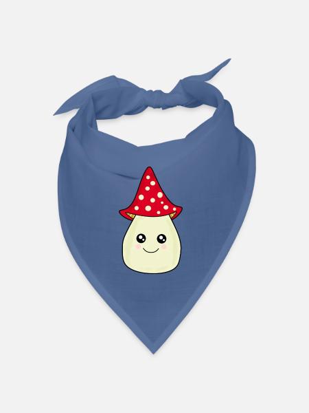 Kawaii Pilz Kawaii Chibi Kawaii Manga - Bandana Dreieckstuch - Taubenblau