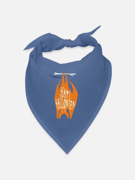 Fröhliche Halloween Fledermaus-Silhouette - Bandana Dreieckstuch - Taubenblau