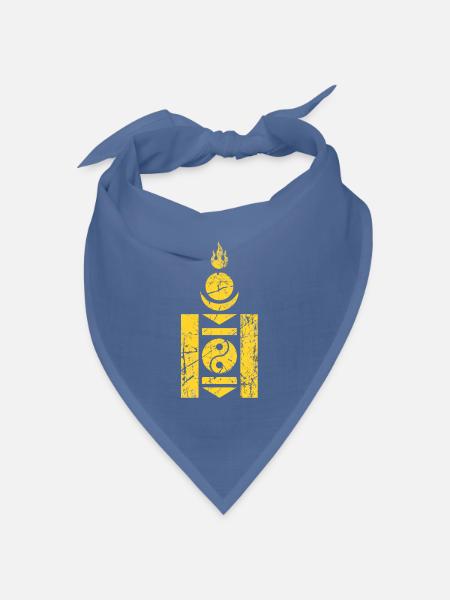 Wappen Mongolei Grunge-Effekt Wappen blason - Bandana Dreieckstuch - Taubenblau