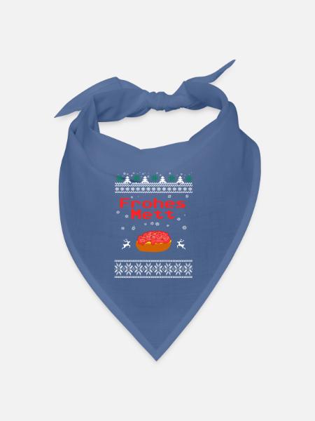 Frohe Weihnachten Mettbrötchen Fleisch - Bandana Dreieckstuch - Taubenblau