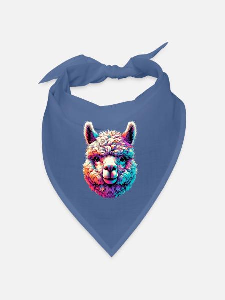 Alpaka - Bandana Dreieckstuch - Taubenblau