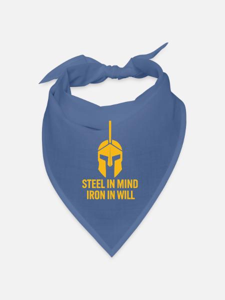 Stahl im Kopf Eisen im Willen T-Stück - Bandana Dreieckstuch - Taubenblau