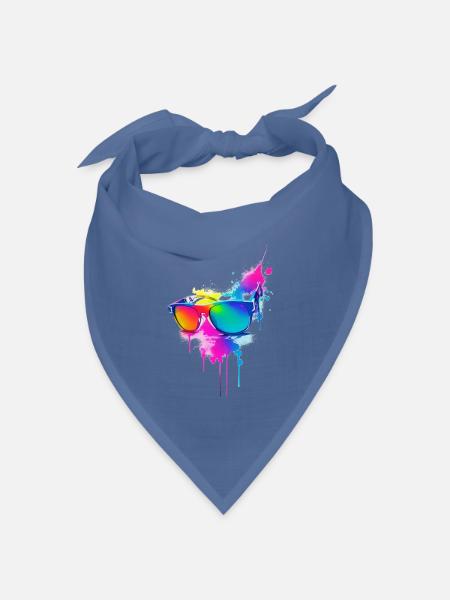 Sonnenbrille - Bandana Dreieckstuch - Taubenblau