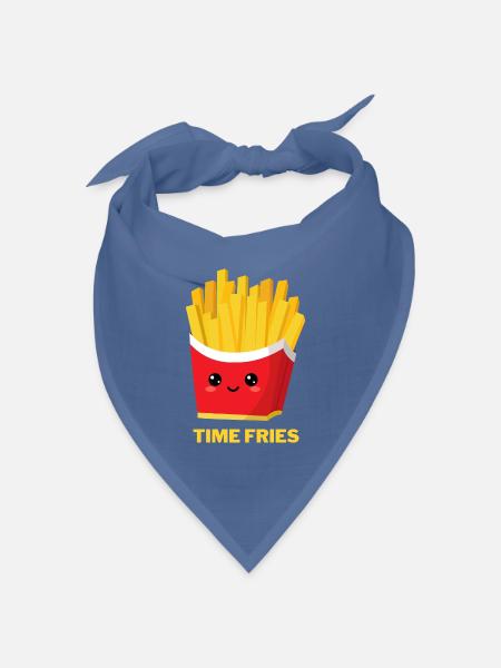 Zeit Pommes frites - Bandana Dreieckstuch - Taubenblau