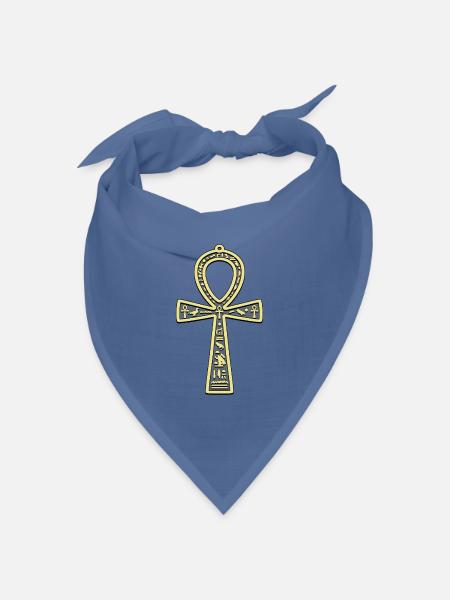 ANKH Ägyptische Symbolik - Bandana Dreieckstuch - Taubenblau