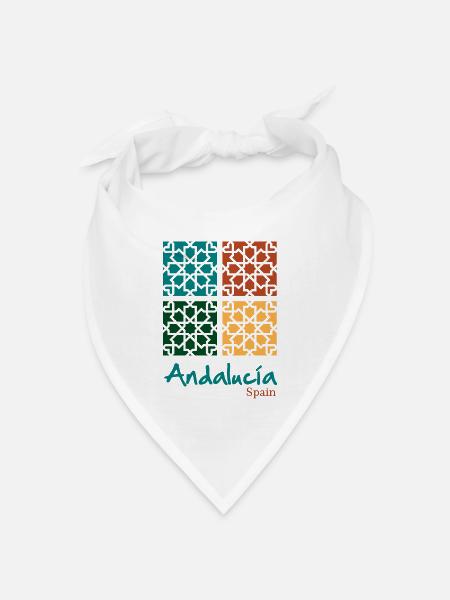 Andalusian Tiles 5 - Bandana Dreieckstuch - Weiß