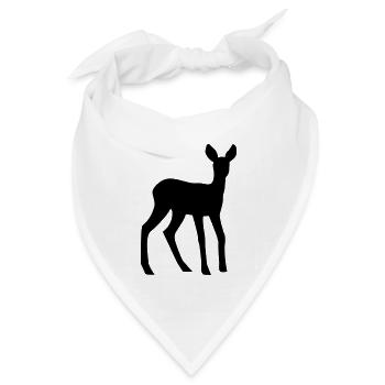 Reh - Rehkitz - Bandana Dreieckstuch - Weiß - Vorne