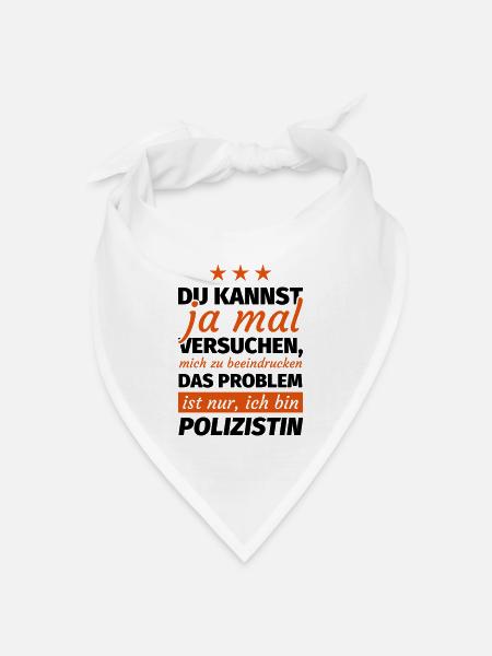 Polizistin - Bandana Dreieckstuch - Weiß