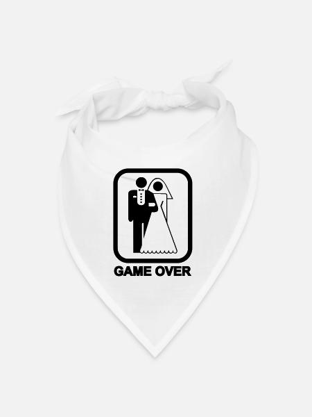 Game Over - Bandana Dreieckstuch - Weiß