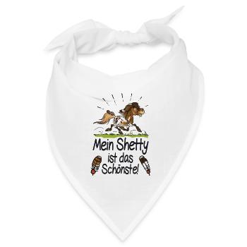 Mein Shetty das Schönste (Text schwarz) - Bandana Dreieckstuch - Weiß - Vorne
