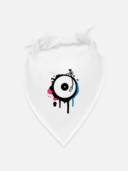 Turntable Graffiti - Bandana Dreieckstuch - Weiß