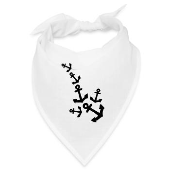 Anchor Musterlinie - Bandana Dreieckstuch - Weiß - Vorne