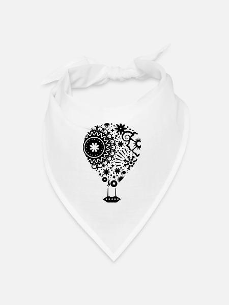 Heißluftballon aus Ornamenten - Bandana Dreieckstuch - Weiß