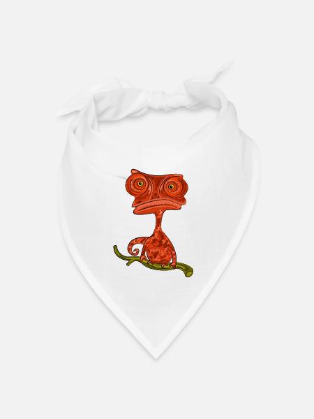 Chamaeleon Exotisch Geschenkidee - Bandana Dreieckstuch - Weiß