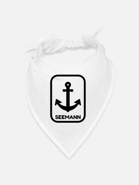 Seemann / Boot / Seebär / Segelboot - Bandana Dreieckstuch - Weiß