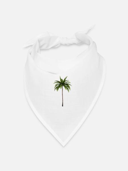 Palme - Bandana Dreieckstuch - Weiß