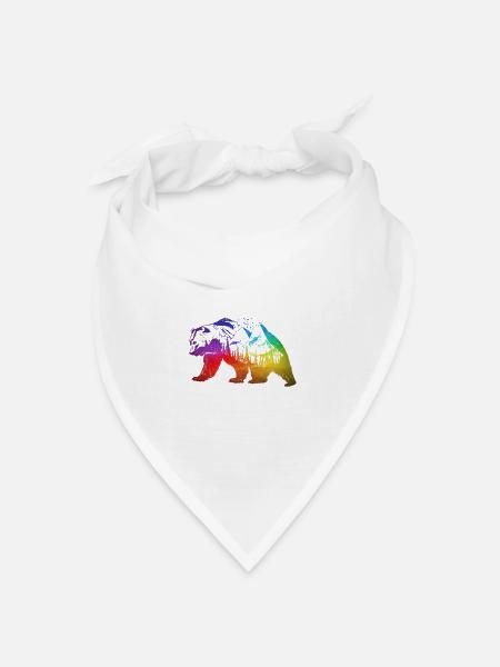 farbenfroher natur bär - Bandana Dreieckstuch - Weiß
