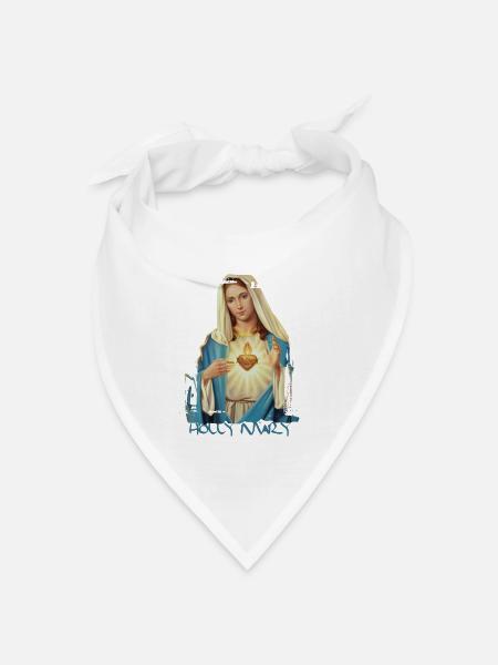 Jesus-Heilige Maria Religion - Bandana Dreieckstuch - Weiß