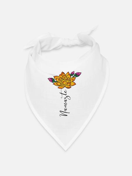 Lotus Namaste - Bandana Dreieckstuch - Weiß