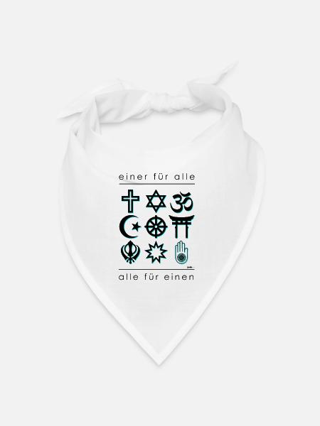 Religionen - Bandana Dreieckstuch - Weiß