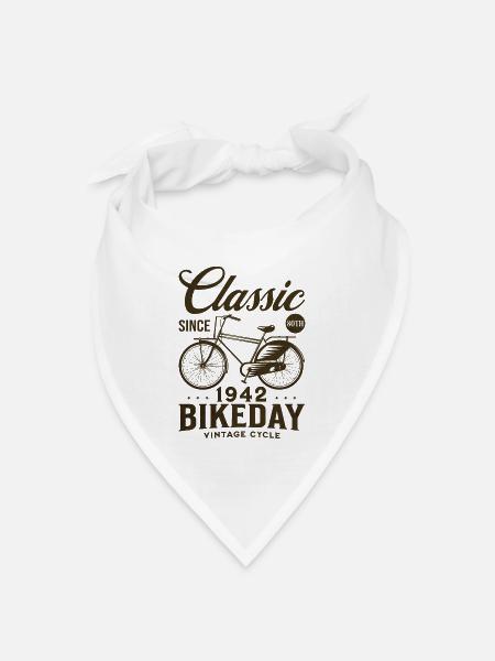 Radfahrer 1942 Fahrrad 80 Jahre - Bandana Dreieckstuch - Weiß