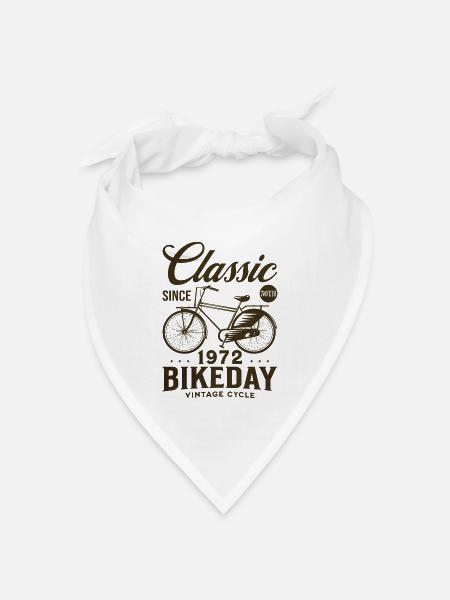 Radfahrer 1972 Fahrrad 50 Jahre - Bandana Dreieckstuch - Weiß
