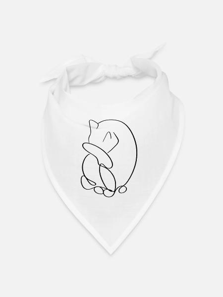 Katze - Bandana Dreieckstuch - Weiß