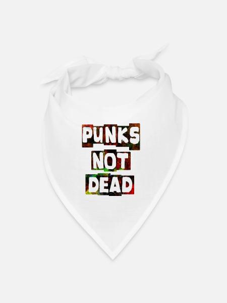 PUNKS NOT DEAD Punk Punks rocker ska punk - Bandana Dreieckstuch - Weiß