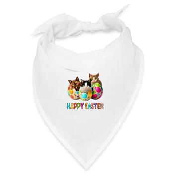 Parade der Kätzchen und Ostereier - Bandana Dreieckstuch - Weiß - Vorne