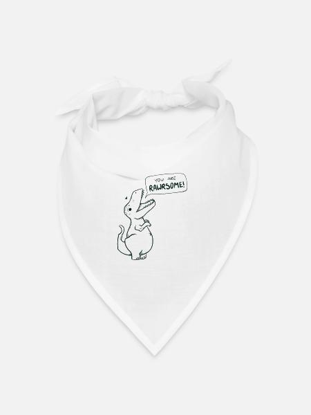 Süßer Dino Spruch "You are Rawrsome" - Bandana Dreieckstuch - Weiß