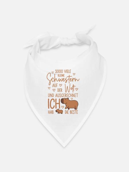 So viele Schwestern - Capybara - Kleine Schwester - Bandana Dreieckstuch - Weiß