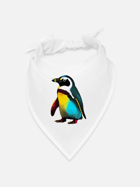 Pinguin - Bandana Dreieckstuch - Weiß