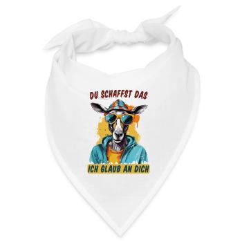 Du schaffst das! Ich glaub an dich! Glücksbringer - Bandana Dreieckstuch - Weiß - Vorne