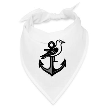 Anker Möwe - Bandana Dreieckstuch - Weiß - Vorne
