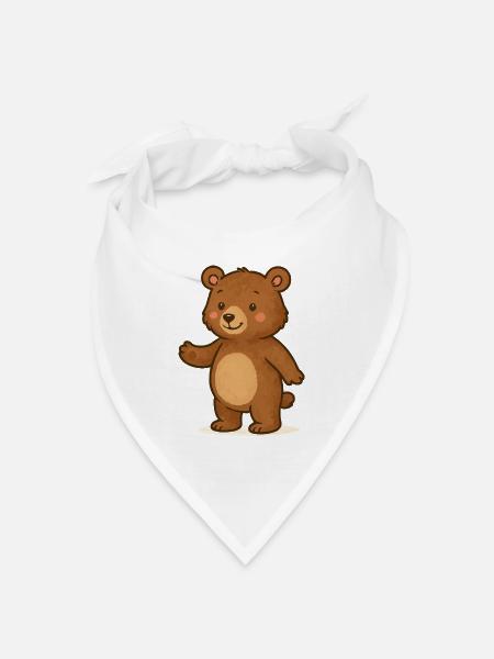 Bär Teddybär - Bandana Dreieckstuch - Weiß