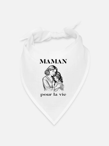 Mama fürs Leben - Bandana Dreieckstuch - Weiß