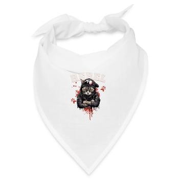 Rebel Cat - Bandana Dreieckstuch - Weiß - Vorne